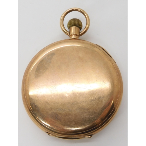 812 - A 9CT GOLD FULL HUNTER POCKET WATCH