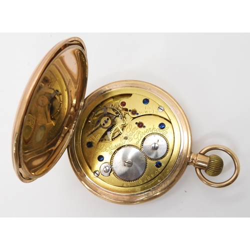 812 - A 9CT GOLD FULL HUNTER POCKET WATCH