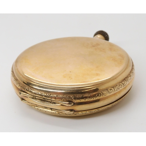 820A - A 9CT GOLD WALTHAM FULL HUNTER POCKET WATCH