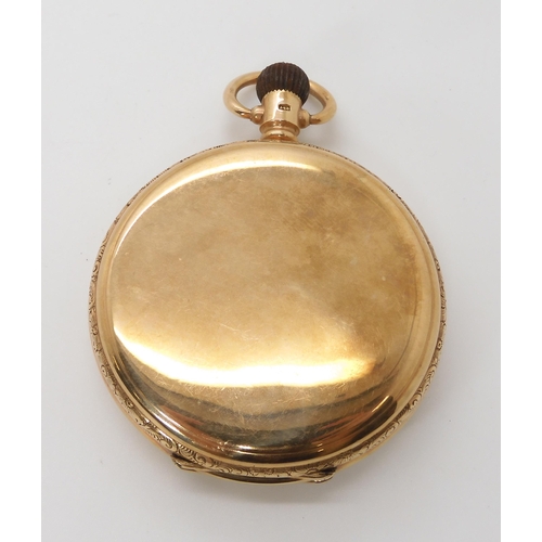 820A - A 9CT GOLD WALTHAM FULL HUNTER POCKET WATCH