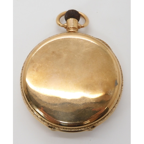 820A - A 9CT GOLD WALTHAM FULL HUNTER POCKET WATCH