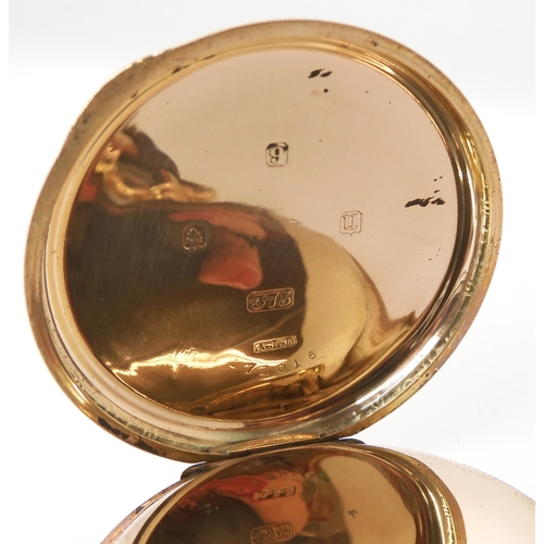 820A - A 9CT GOLD WALTHAM FULL HUNTER POCKET WATCH