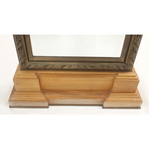 125 - A LARGE BRASS FRAMED CHEVAL TWO SIDED MIRROR