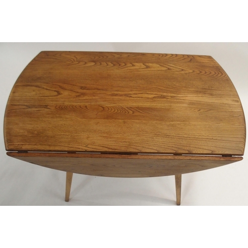 127 - AN ERCOL DROP LEAF TABLE WITH TAPERED LEGS