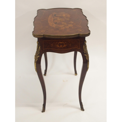 25 - A FRENCH ROSEWOOD MARQUETRY DRESSING TABLE