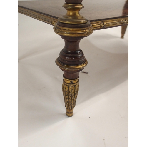 43 - A LOUIS XVI STYLE GILT METAL MOUNTED  KINGWOOD AND MARQUETRY SIDE TABLE