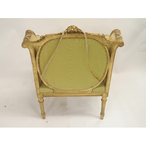 49 - A LOUIS XV STYLE GILTWOOD ARMCHAIR