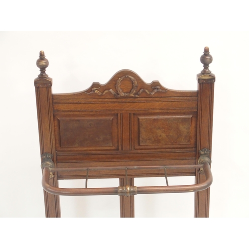 57 - A VICTORIAN OAK STICKSTAND