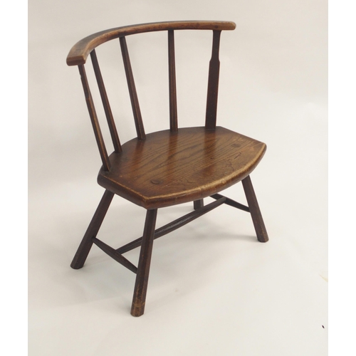 59 - A PRIMITIVE ELM STICK CHAIR