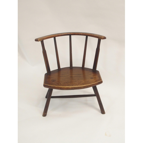 59 - A PRIMITIVE ELM STICK CHAIR