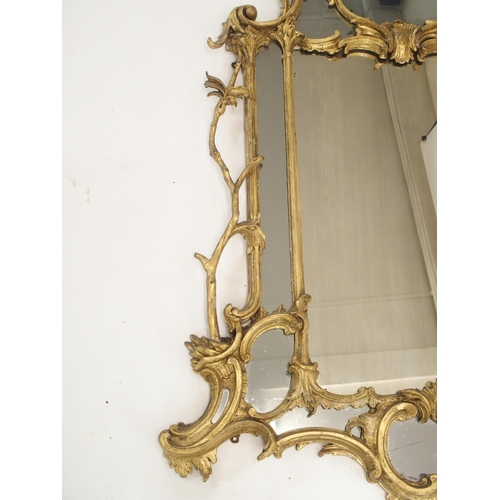 67 - A CHIPPENDALE STYLE GILTWOOD MIRROR