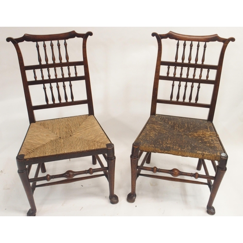 68 - A PAIR OF 19TH CENTURY FRUITWOOD CHAIRS