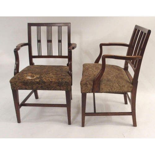 78 - A SET OF TWELVE MAHOGANY HEPPLEWHITE STYLE DINING CHAIRS