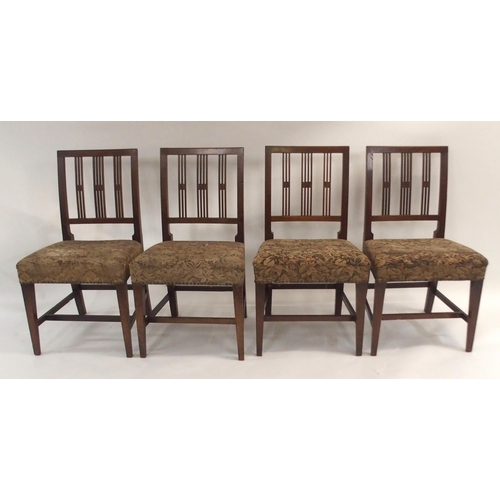 78 - A SET OF TWELVE MAHOGANY HEPPLEWHITE STYLE DINING CHAIRS