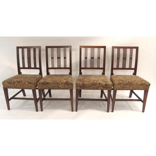 78 - A SET OF TWELVE MAHOGANY HEPPLEWHITE STYLE DINING CHAIRS