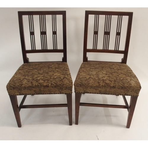 78 - A SET OF TWELVE MAHOGANY HEPPLEWHITE STYLE DINING CHAIRS