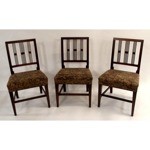 78 - A SET OF TWELVE MAHOGANY HEPPLEWHITE STYLE DINING CHAIRS