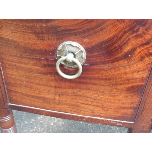 80 - A 19TH CENTURY MAHOGANY BOWFRONT SIDEBOARD