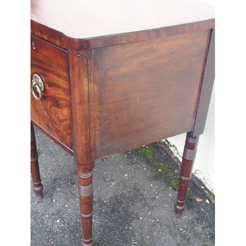 80 - A 19TH CENTURY MAHOGANY BOWFRONT SIDEBOARD