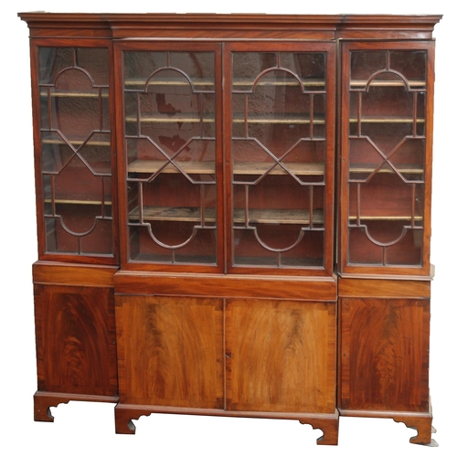 85 - A MAHOGANY BREAKFRONT BOOKCASE