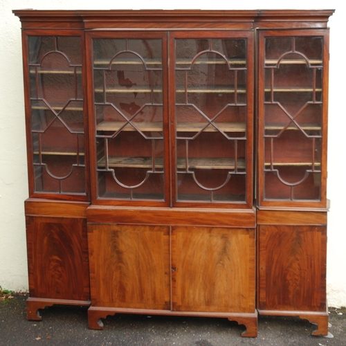 85 - A MAHOGANY BREAKFRONT BOOKCASE