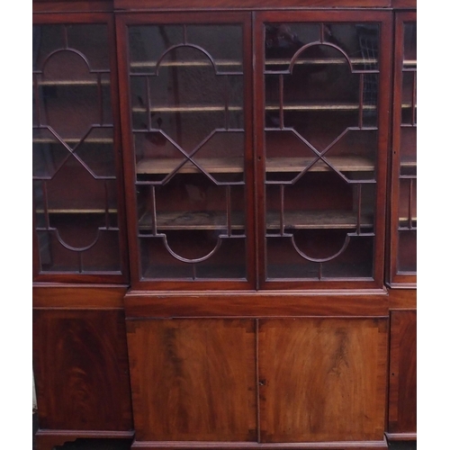 85 - A MAHOGANY BREAKFRONT BOOKCASE