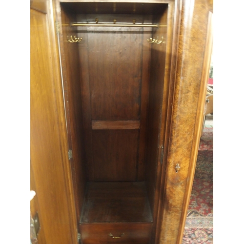 85A - A VICTORIAN WALNUT TRIPLE WARDROBE