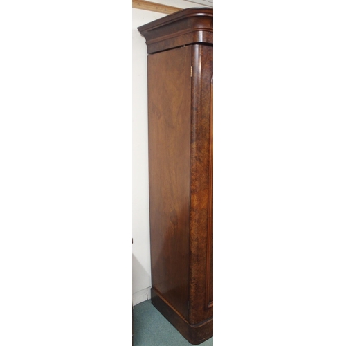 85A - A VICTORIAN WALNUT TRIPLE WARDROBE