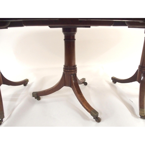 86 - A MAHOGANY D-END DINING TABLE