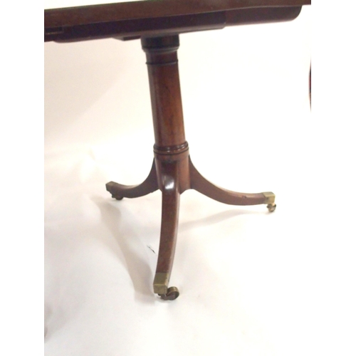 86 - A MAHOGANY D-END DINING TABLE