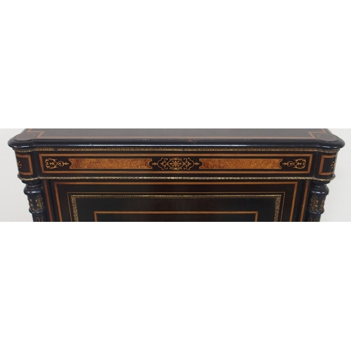 86A - A VICTORIAN EBONISED INLAID PIER CABINET