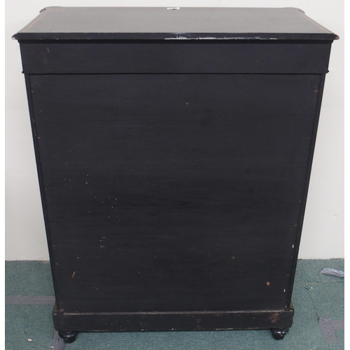 86A - A VICTORIAN EBONISED INLAID PIER CABINET