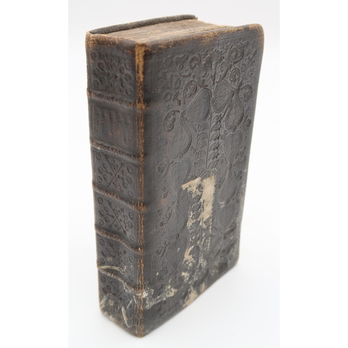 582A - A bible printed by Alexander Kincaid, Edinburgh 1758 with inscription dated 1791, Scottish herringbo... 