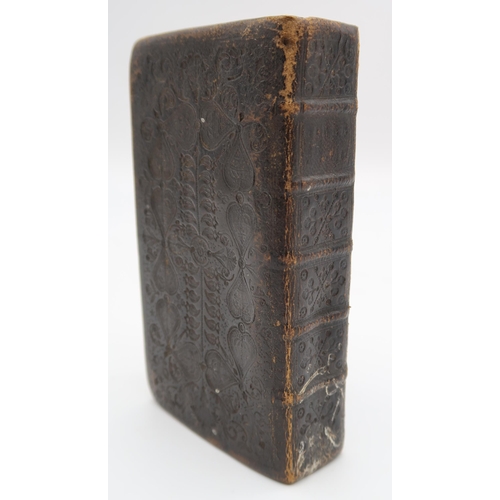 582A - A bible printed by Alexander Kincaid, Edinburgh 1758 with inscription dated 1791, Scottish herringbo... 