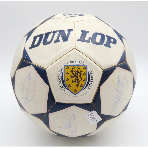 592 - Celtic Football Club, Scottish Football Association football bearing signatures Pat Bonner, David Mo... 