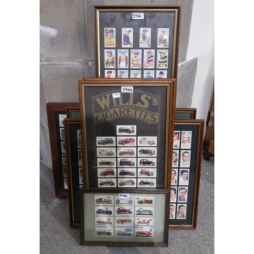 598A - A lot of eight framed cigarette card displays (8)