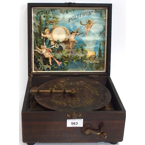 563 - A 19th Century Polyphon music box, the disc Straus WaltzerFor a demonstration please refer to this Y... 