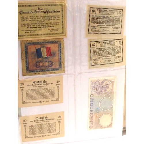 541 - A collection of bank notes with colonial examples, German, Dutch, Indonesian, Caribbean etc