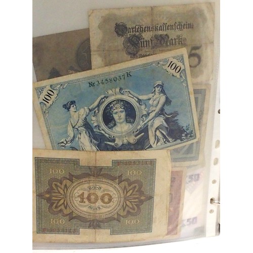 541 - A collection of bank notes with colonial examples, German, Dutch, Indonesian, Caribbean etc