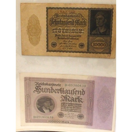 541 - A collection of bank notes with colonial examples, German, Dutch, Indonesian, Caribbean etc