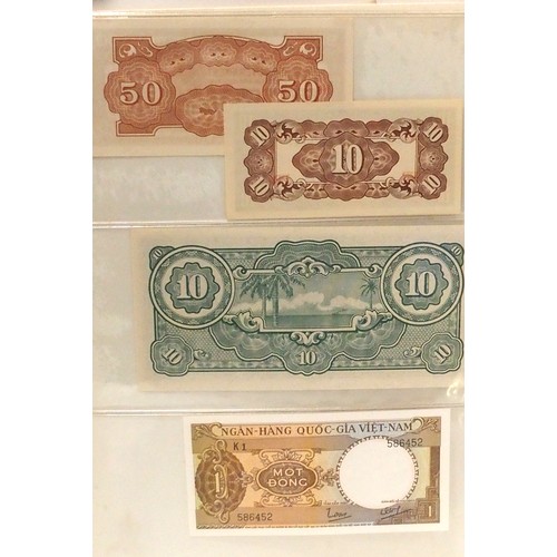 541 - A collection of bank notes with colonial examples, German, Dutch, Indonesian, Caribbean etc