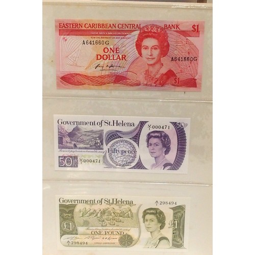 541 - A collection of bank notes with colonial examples, German, Dutch, Indonesian, Caribbean etc