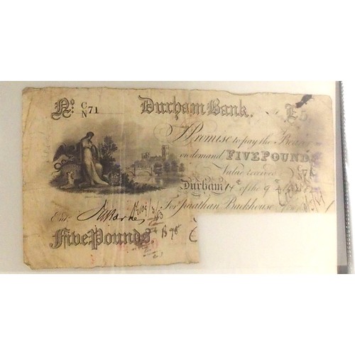 541 - A collection of bank notes with colonial examples, German, Dutch, Indonesian, Caribbean etc