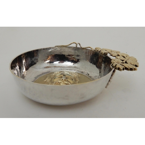 114 - A SILVER WINE OR WHISKY TASTING BOWL