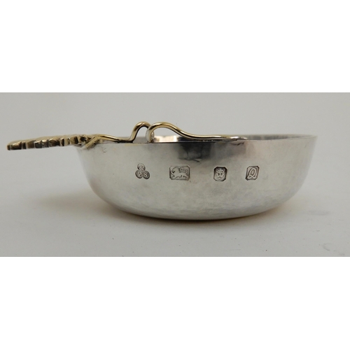 114 - A SILVER WINE OR WHISKY TASTING BOWL