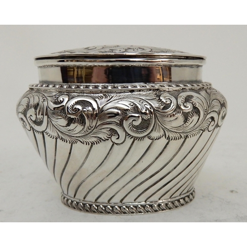 116 - A LATE VICTORIAN SILVER TEA CADDY