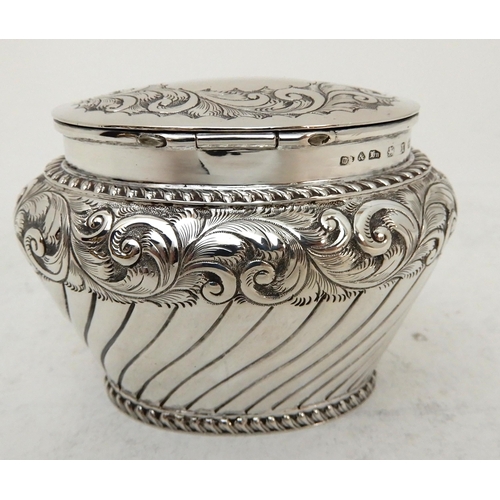 116 - A LATE VICTORIAN SILVER TEA CADDY