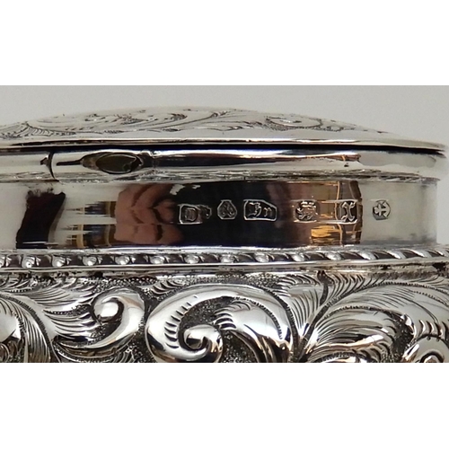 116 - A LATE VICTORIAN SILVER TEA CADDY