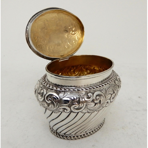 116 - A LATE VICTORIAN SILVER TEA CADDY