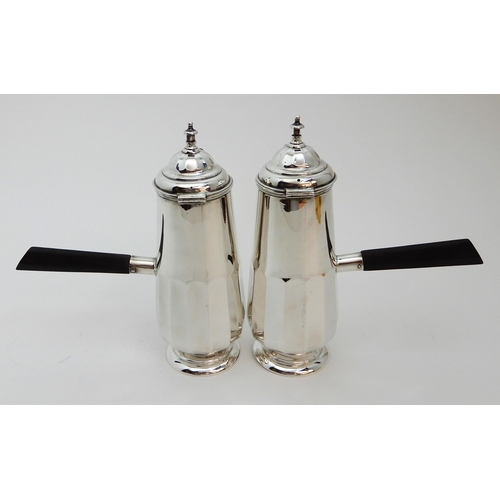 120 - A TWO PIECE SILVER CAFE AU LAIT SET